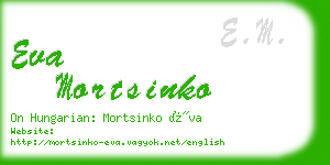 eva mortsinko business card